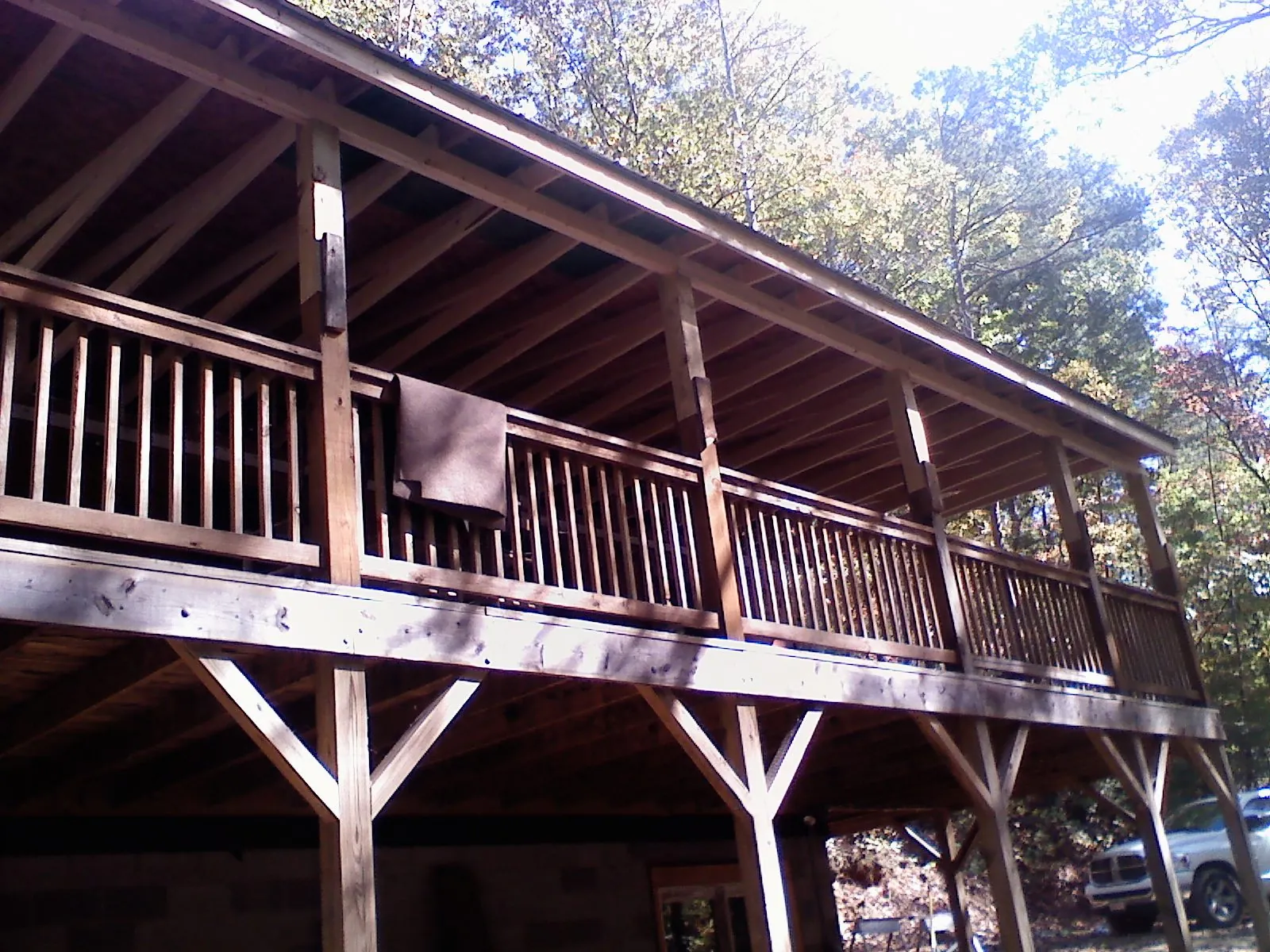 Timber framing under a new elevated porch and deck — Roof Leak Repair in Theodore by Roofing Brothers
